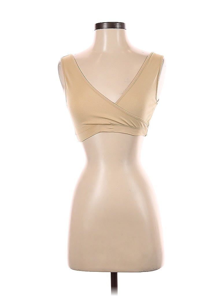 Pre-owned Unbranded Tank Top Tan Strapless Neckline Tops In Brown