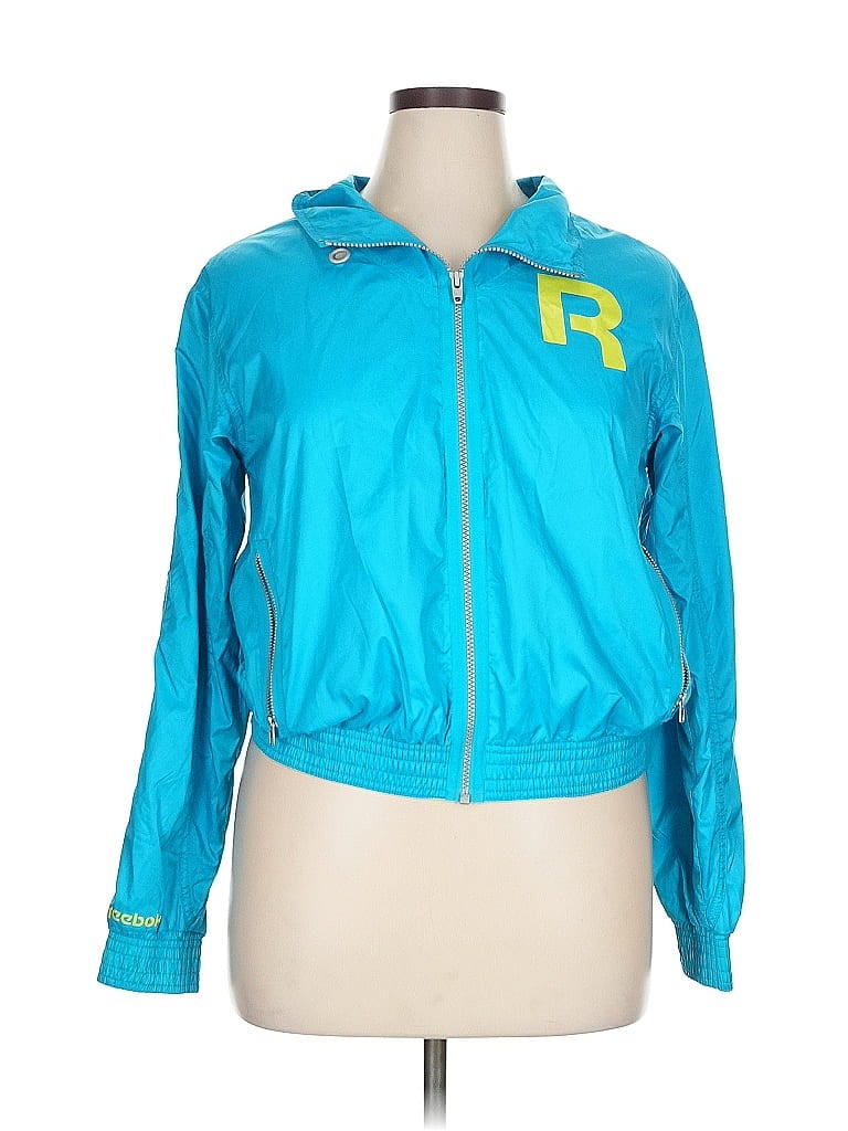Pre-owned Reebok Windbreaker Jacket In Blue