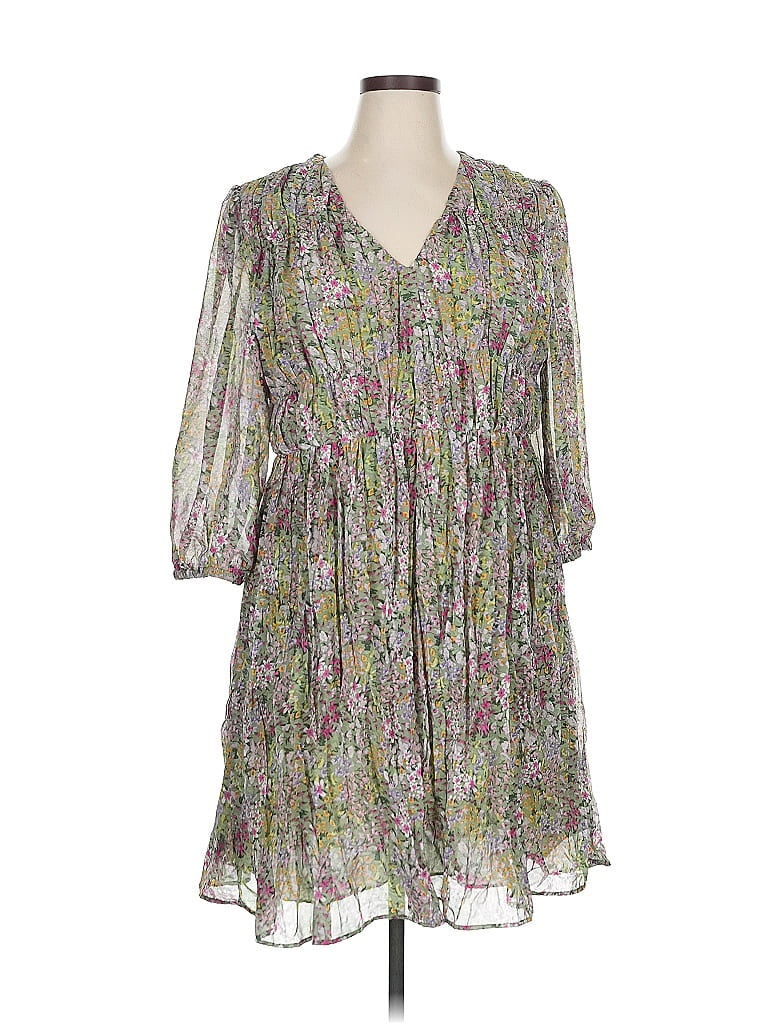 Pre-owned Mng Casual Dress In Green
