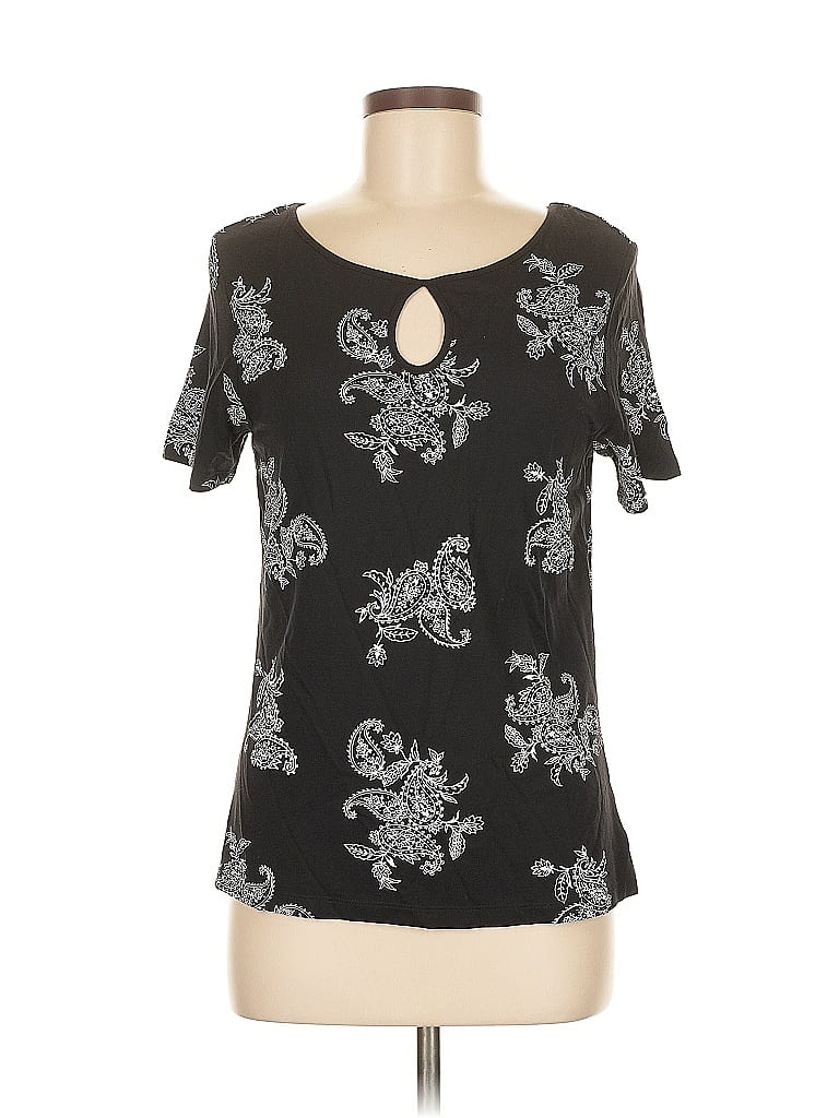 Pre-owned Emma James Short Sleeve Blouse In Black