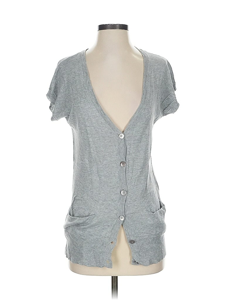 Pre-owned Ann Taylor Loft Cardigan Sweater In Gray