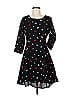 Honey 100% Polyester Hearts Black Casual Dress Size M - photo 1