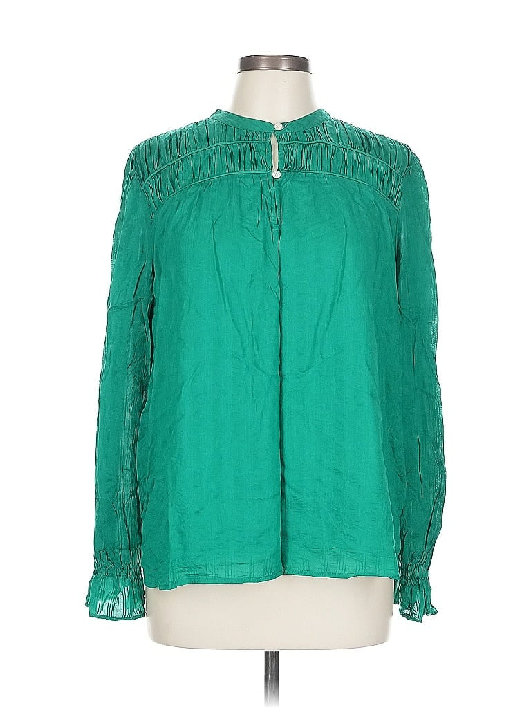 Pre-owned Ann Taylor Loft Long Sleeve Blouse In Green