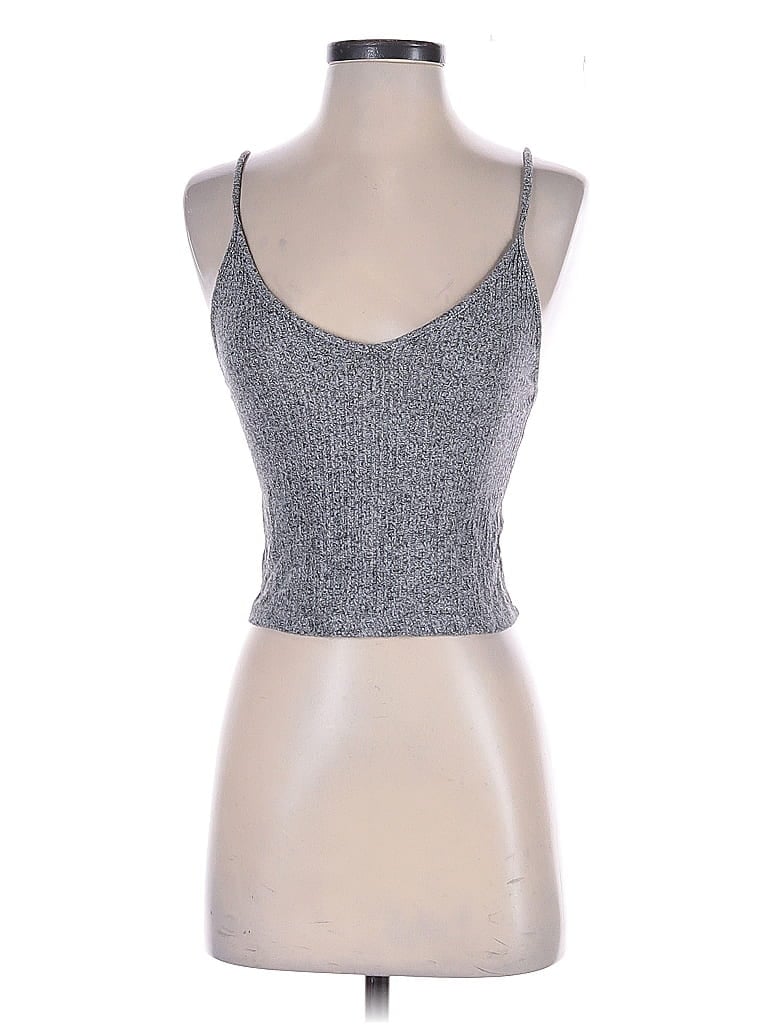 Pre-owned Brandy Melville Tank Top Silver Halter Neckline Tops