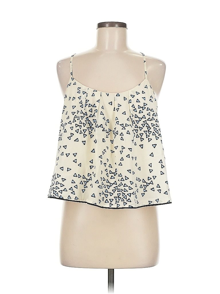 Pre-owned Harlyn Sleeveless Silk Top Ivory Halter Neckline Tops In White