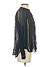 Derek Lam 10 Crosby 100% Viscose Color Block Black Blue Striped Button Down Top Size 2 - photo 4