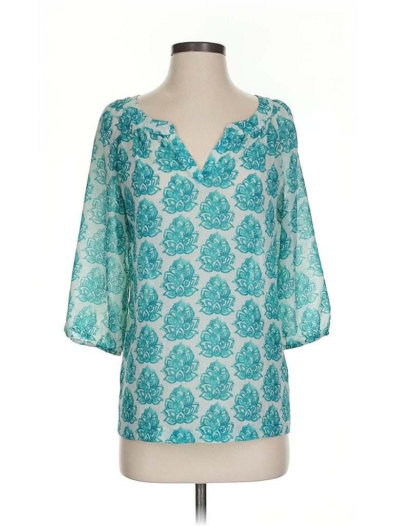 Pre-owned Merona 3/4 Sleeve Blouse In Blue