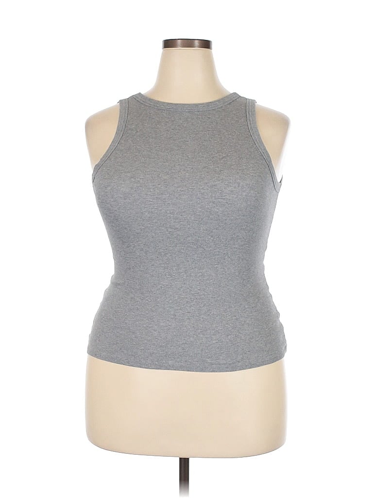 A NEW DAY Pre-owned Tank Top Gray Halter Neckline Tops