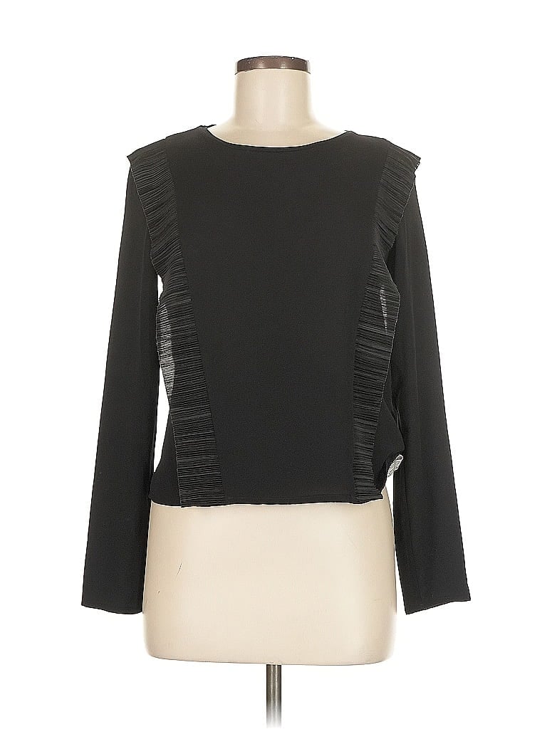 Pre-owned Zara W&b Collection Long Sleeve Blouse In Black