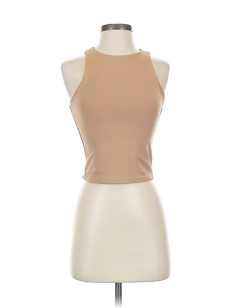 EXPRESS Pre-owned Tank Top Tan Halter Neckline Tops In Brown