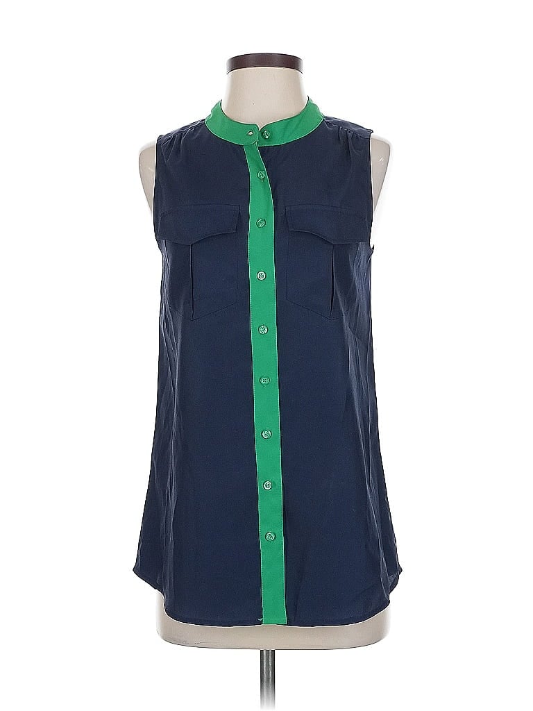 Pre-owned J.crew Factory Store Sleeveless Blouse In Blue