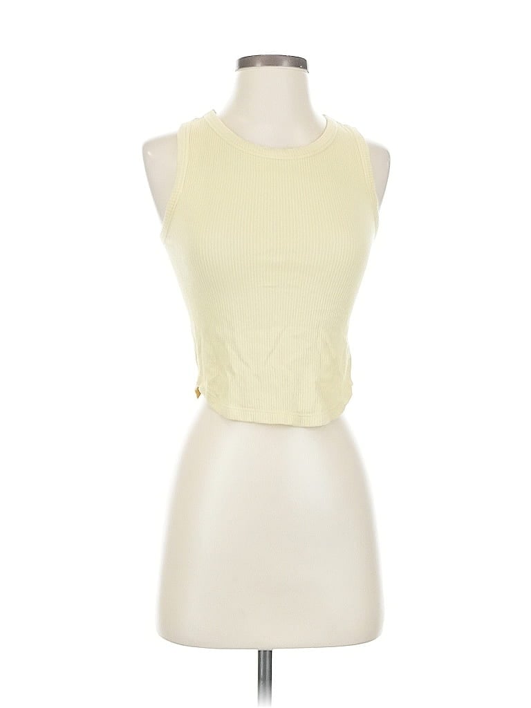 Pre-owned Fashion Nova Tank Top Yellow Halter Neckline Tops