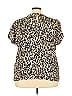 Halogen 100% Polyester Animal Print Tan Short Sleeve Blouse Size 3X - photo 2