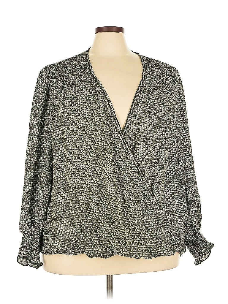 Pre-owned Max Studio 3/4 Sleeve Blouse In Green
