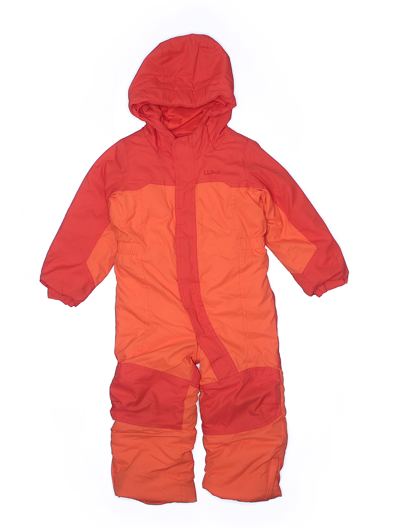 L L Bean Color Block Orange One Piece Snowsuit Size 4t 54 Off Thredup