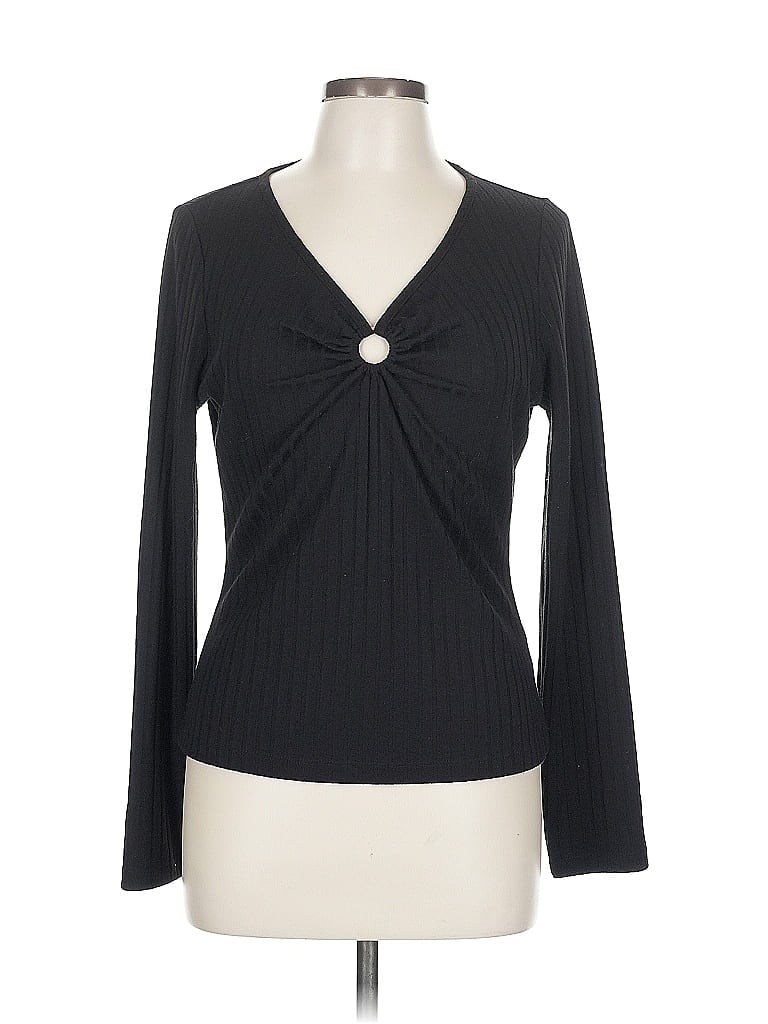 Pre-owned Evereve Cardigan Sweater In Black