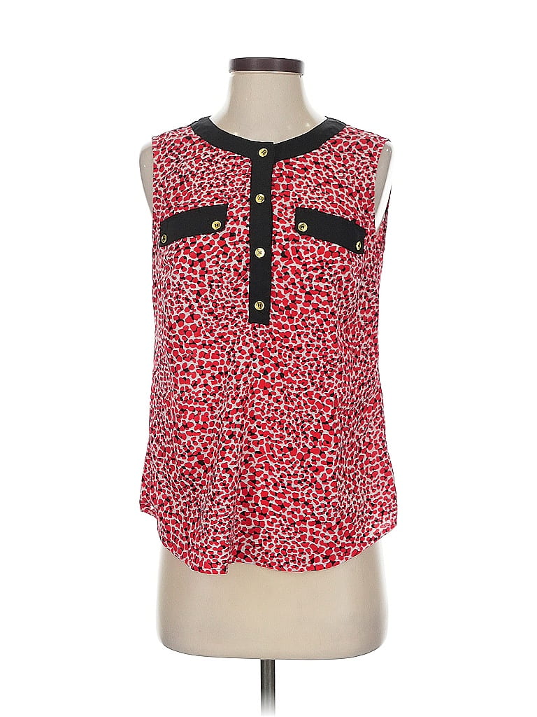Pre-owned Jones New York Collection Sleeveless Blouse In Red