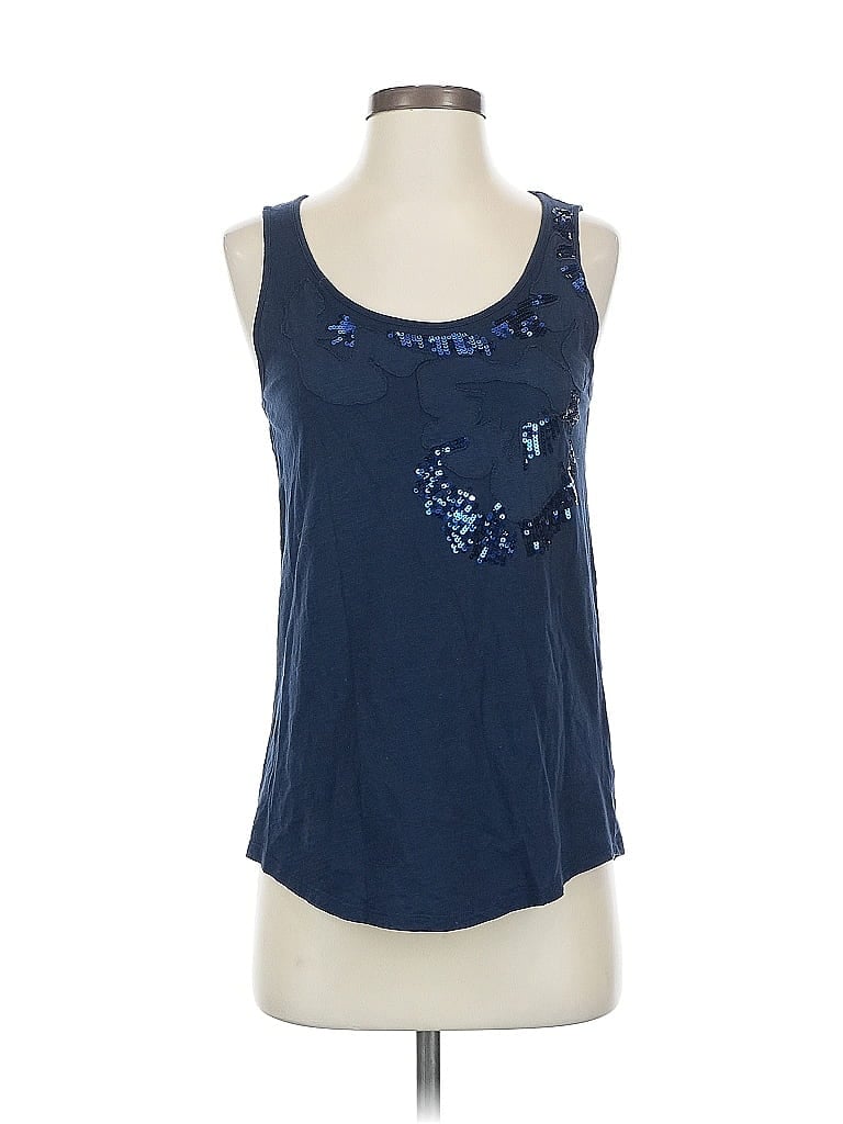 Pre-owned Jones New York Signature Sleeveless Top Blue Scoop Neck Tops