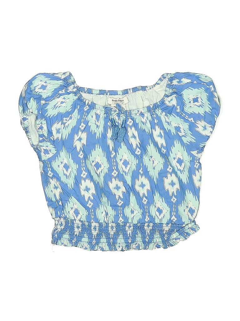 Pre-owned Haute Hippie Kids' Short Sleeve Blouse In Blue