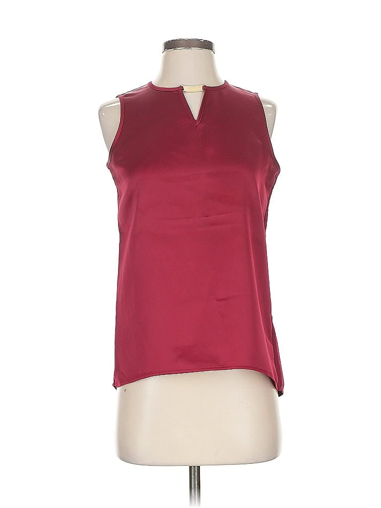 Pre-owned Calvin Klein Sleeveless Blouse In Burgundy
