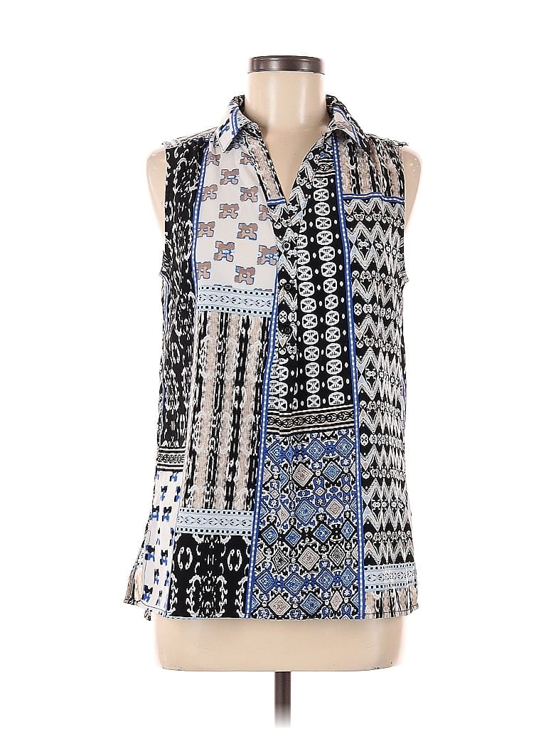 Pre-owned Dana Buchman Sleeveless Blouse In Blue