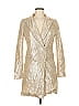 Sfizio 100% Polyester Metallic Gold Tan Sequin Blazer Dress Size EU (IT) 38 / US 2 - photo 1