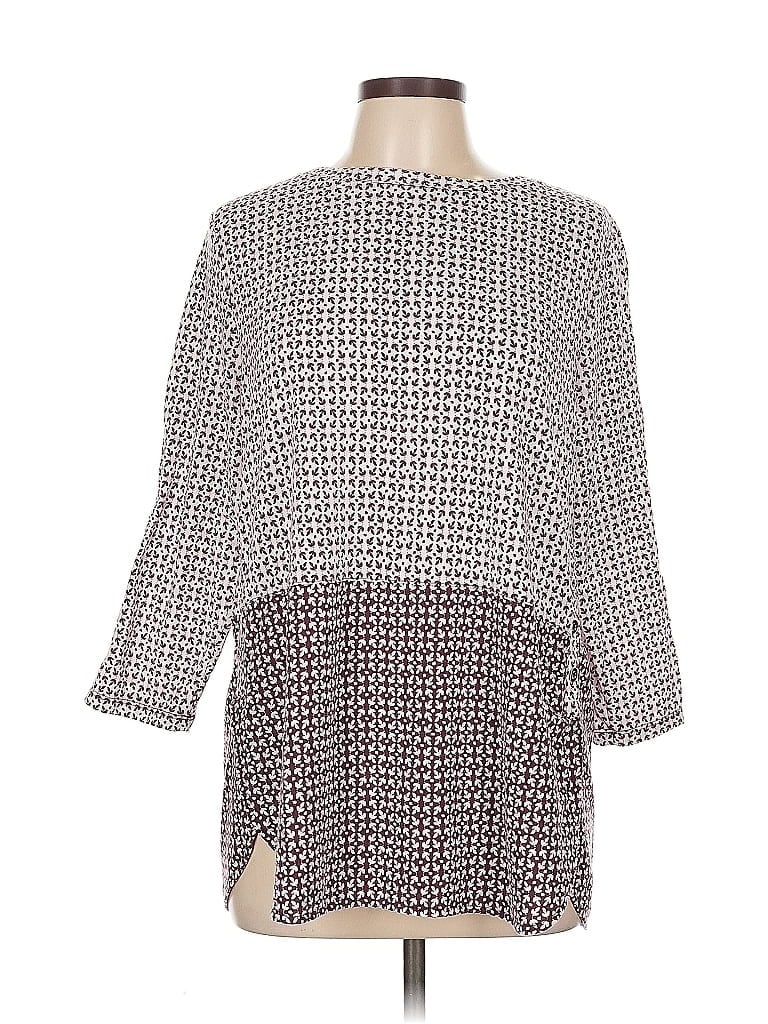 Pre-owned Croft & Barrow 3/4 Sleeve Blouse In Gray