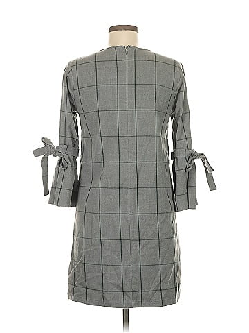 Waverly Grey Tie Sleeve Plaid Shift (view 2)