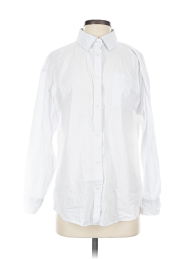 Pre-owned Unbranded Long Sleeve Button Down Shirt In White