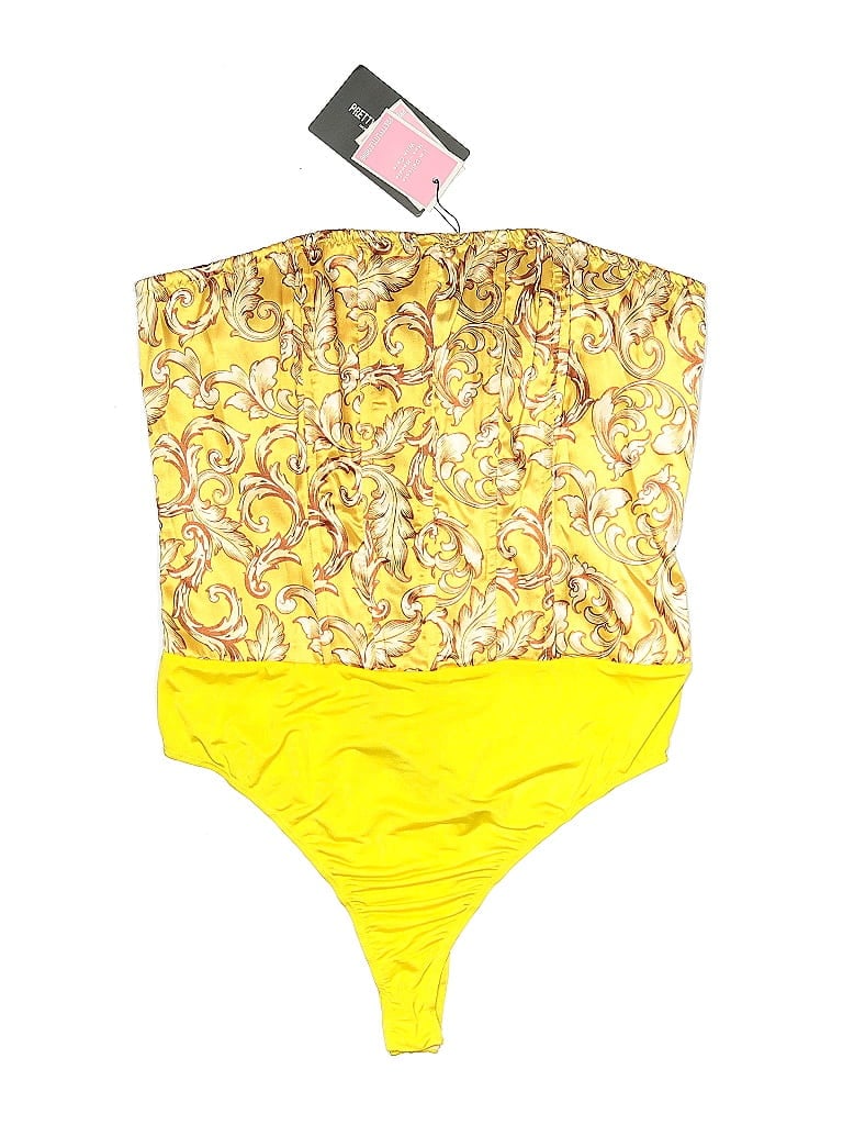 PRETTYLITTLETHING Pre-owned Bodysuit In Yellow