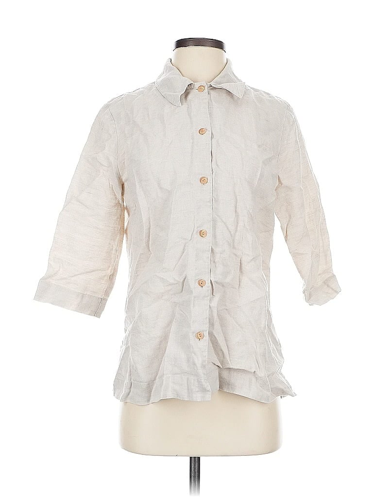 Click to view more detailed imagery on our partner's website Pre-owned Nordstrom 3/4 Sleeve Button Down Shirt In White