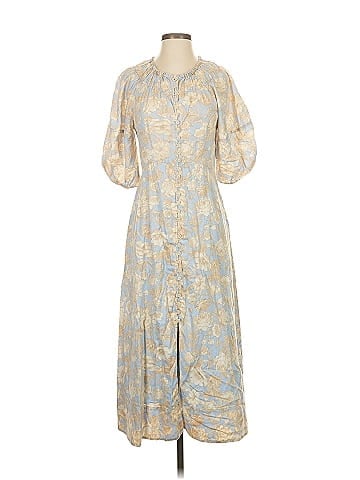 Rebecca Taylor Short Sleeve Satin Leaf Dress (view 1)