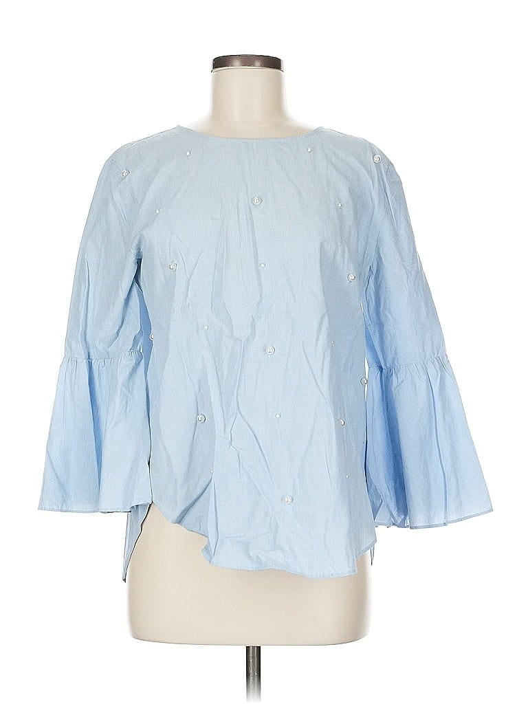 Pre-owned Ann Taylor Loft 3/4 Sleeve T-shirt In Blue
