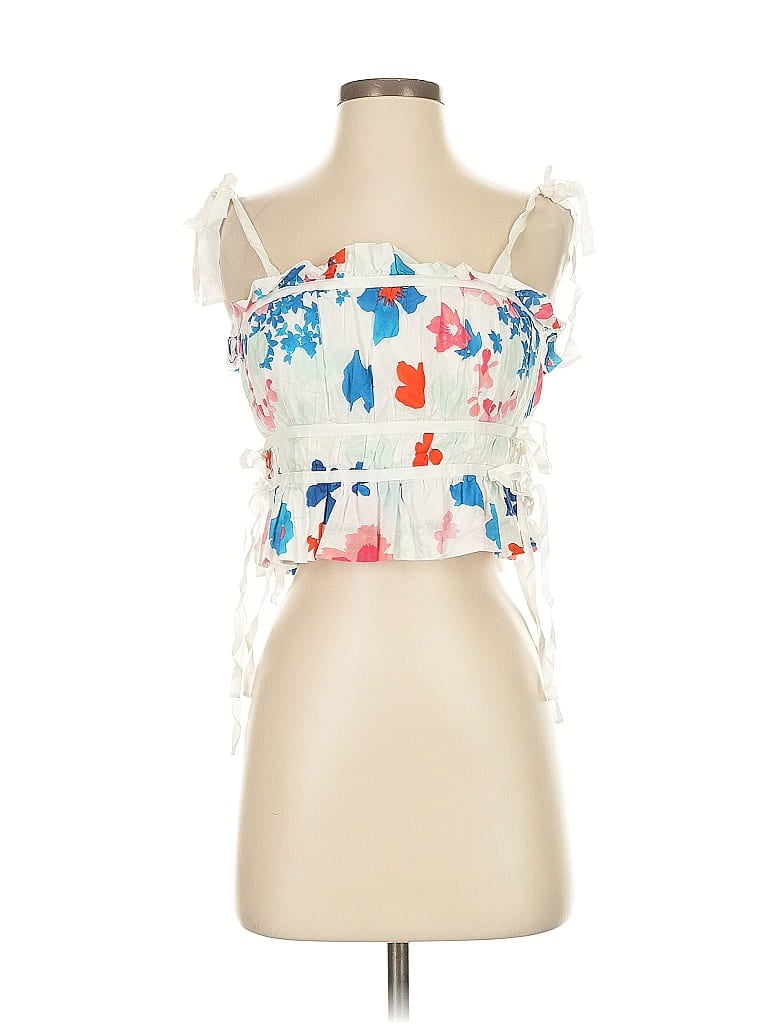 Pre-owned Peter Som Collective Sleeveless Blouse In White