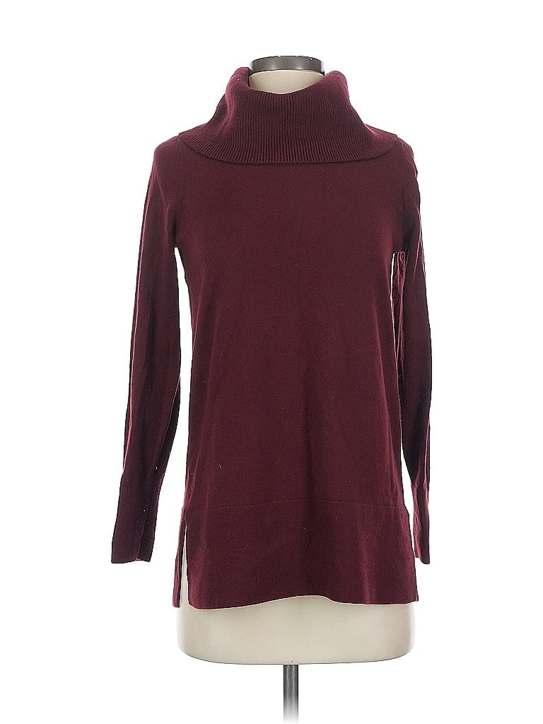 Pre-owned Ann Taylor Loft Turtleneck Sweater In Burgundy