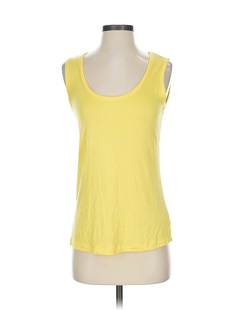 Pre-owned G By Giuliana Rancic Tank Top Yellow Scoop Neck Tops