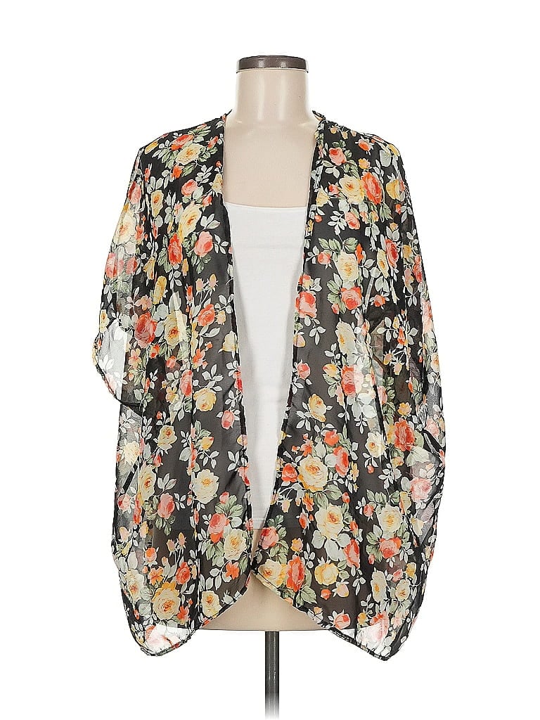 Pre-owned Unbranded Kimono In Black