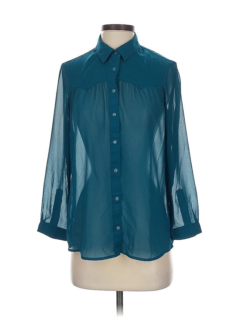 Pre-owned American Eagle Outfitters 3/4 Sleeve Blouse In Blue