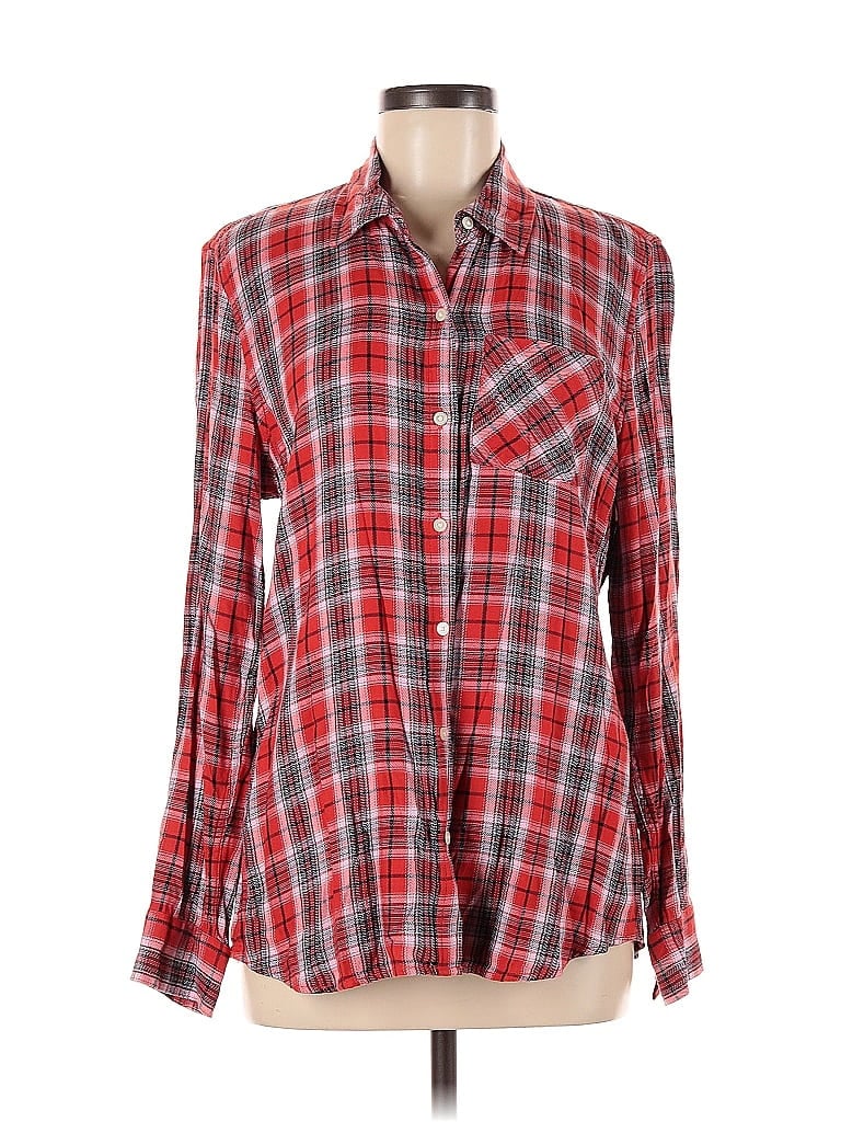Pre-owned Gap Long Sleeve Button Down Shirt In Red