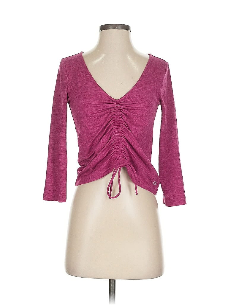 Pre-owned Gap Fit 3/4 Sleeve Top Pink Sweetheart Neckline Tops
