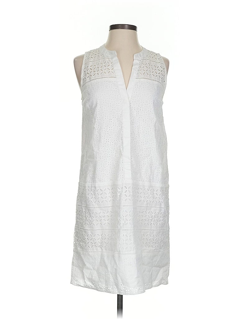 Pre-owned Ann Taylor Loft Casual Dress In White