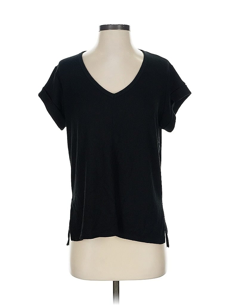 RAG & BONE Pre-owned Short Sleeve Top Black V Neck Tops