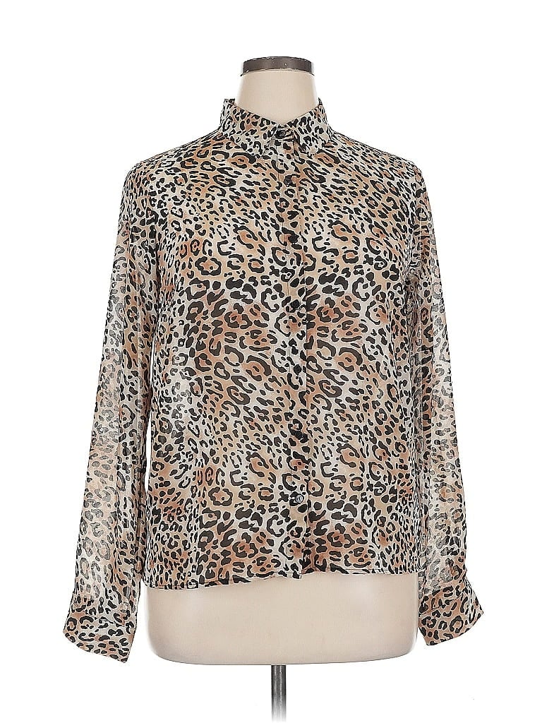 Pre-owned Forever 21 Contemporary Long Sleeve Blouse In Brown