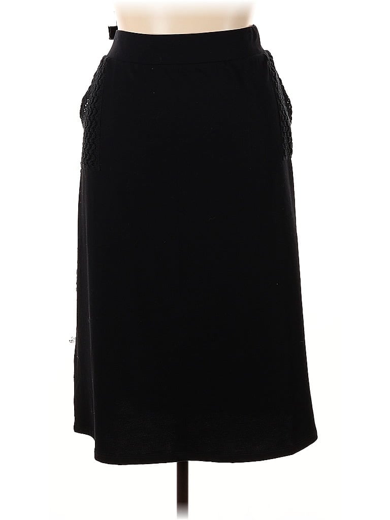 LOGO by Lori Goldstein Solid Black Formal Skirt Size 2X - photo 1
