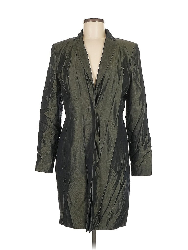 Pre-owned Ann Taylor Loft Trenchcoat In Green