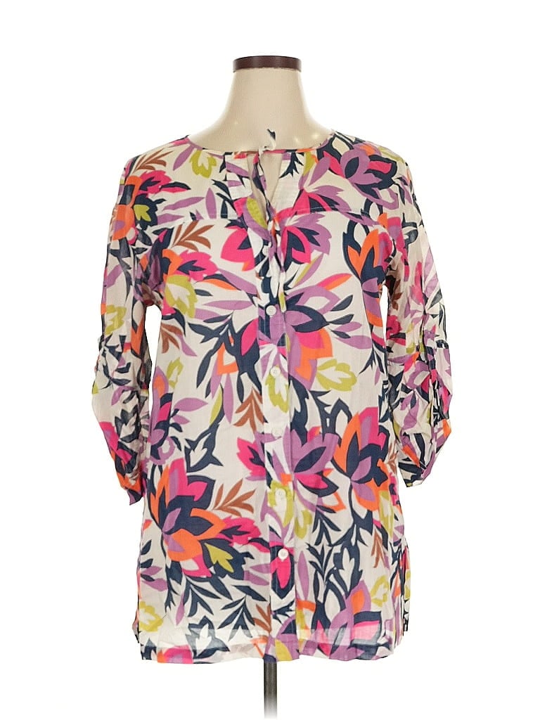 Pre-owned Dana Buchman 3/4 Sleeve Blouse In Pink