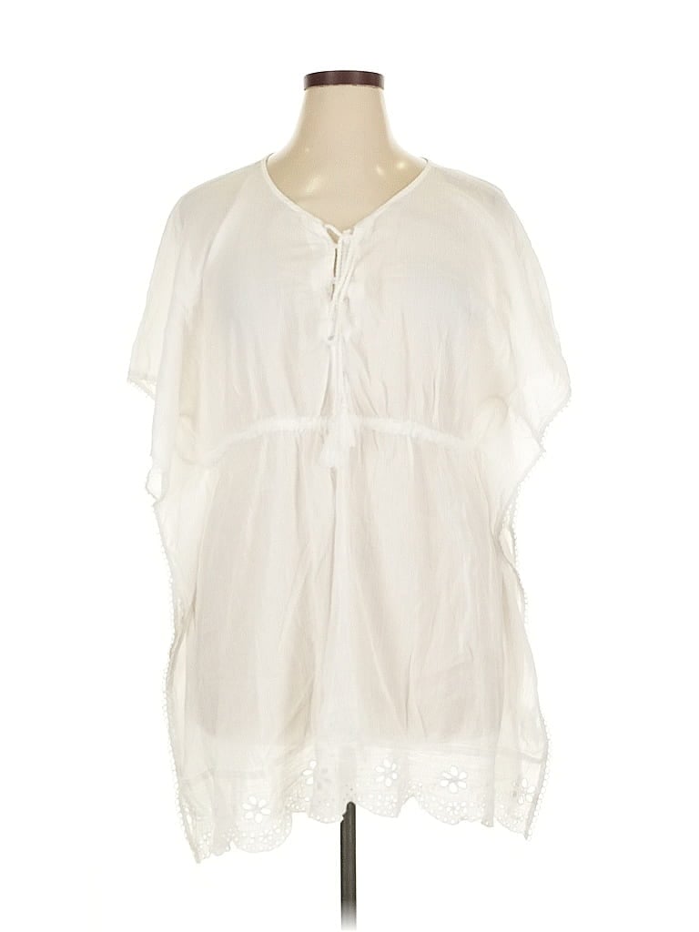 Pre-owned Old Navy Short Sleeve Blouse In White