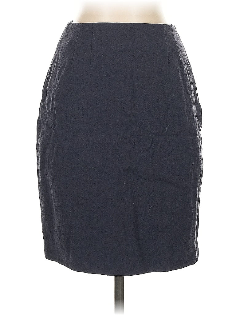 Pre-owned Linda Allard Ellen Tracy Wool Skirt In Gray