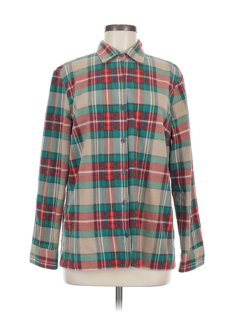 Pre-owned Riders By Lee Long Sleeve Blouse In Green