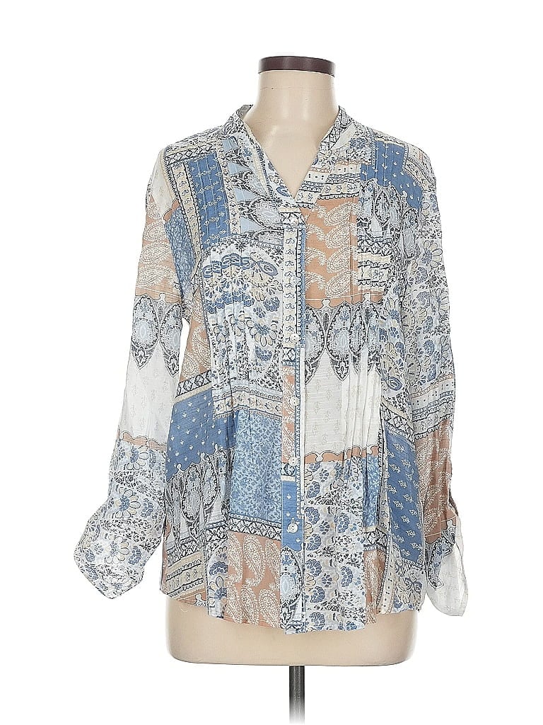 Pre-owned Ruby Rd. Long Sleeve Blouse In Blue
